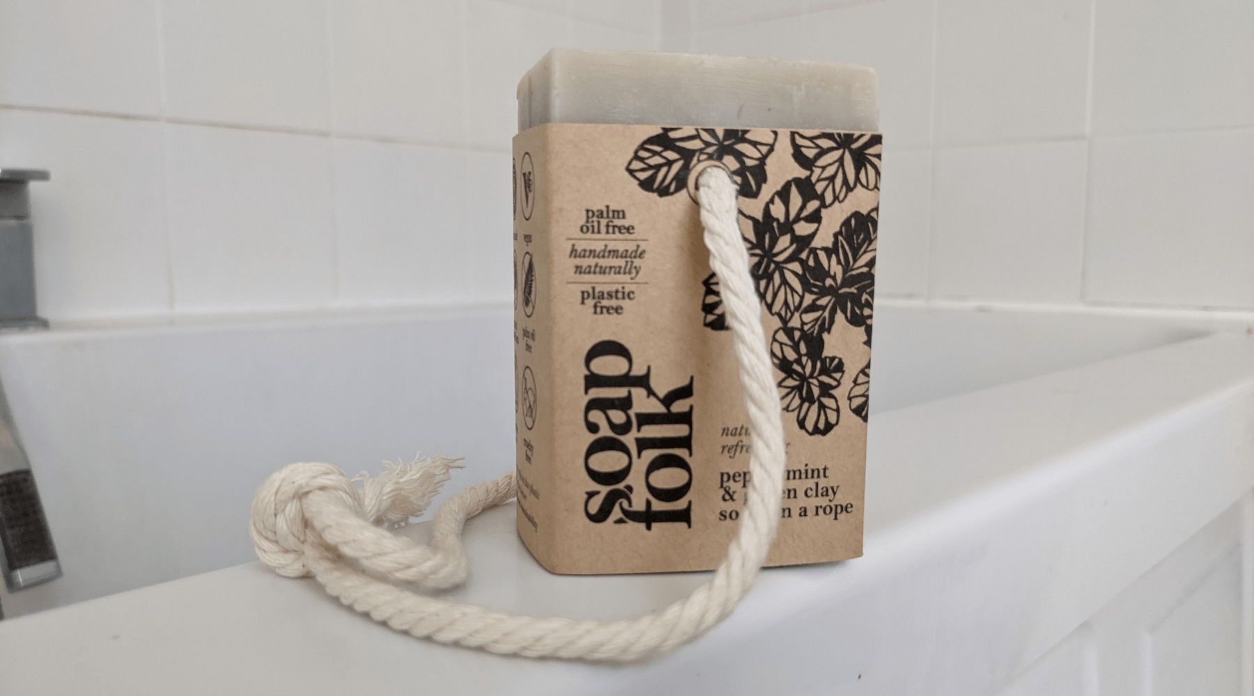 Soap Folk Peppermint & Green Clay Soap on a Rope
