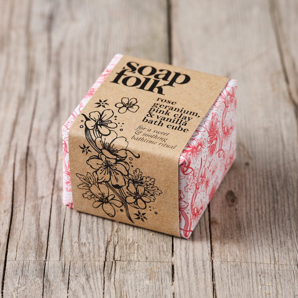 Rose Geranium, Pink Clay & Vanilla Bath Cube