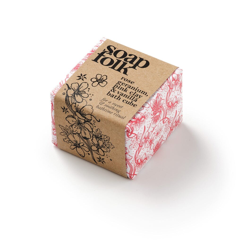 Rose Geranium, Pink Clay & Vanilla Bath Cube